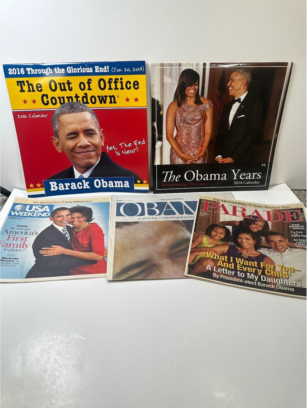 Barack Obama Memorabilia Calendars Newspaper Articles Magazine Political